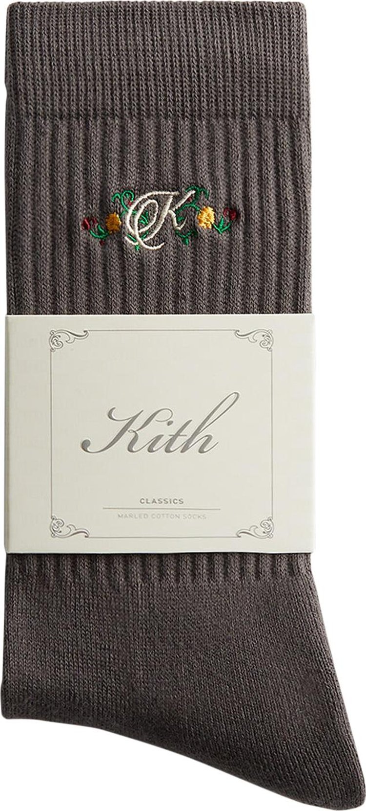Kith Floral Script K Socks 'Hurricane'