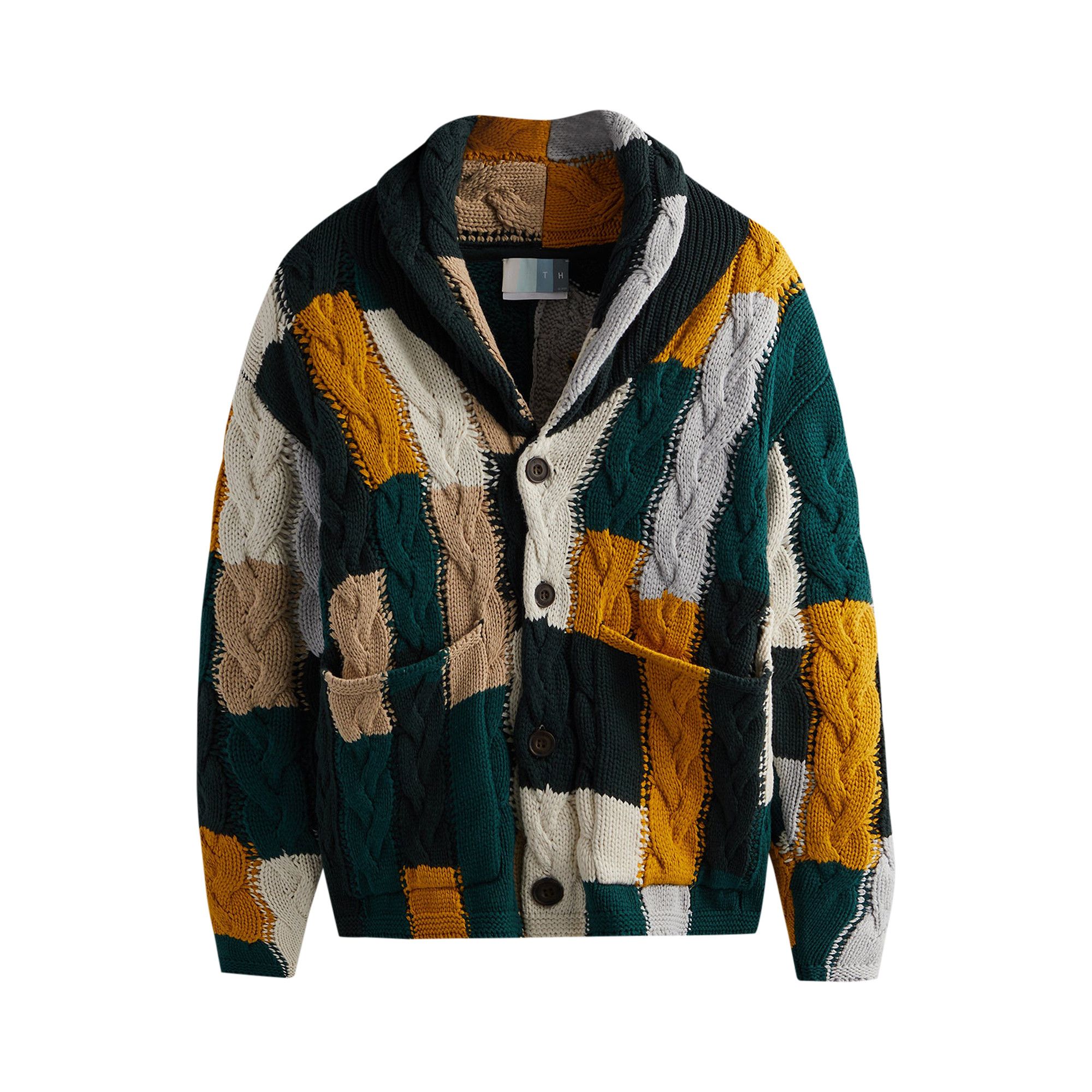 Buy Kith Patchwork Cable Becker Cardigan 'Stadium