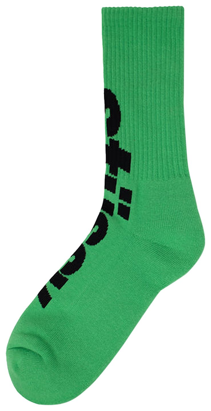 Buy Stussy Big Helvetica Crew Socks 'Green/Black' 138876 GREE GOAT