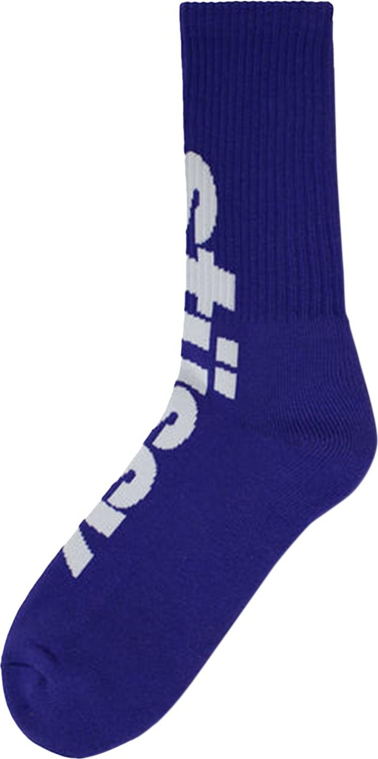 Stussy Big Helvetica Crew Socks PurpleWhite