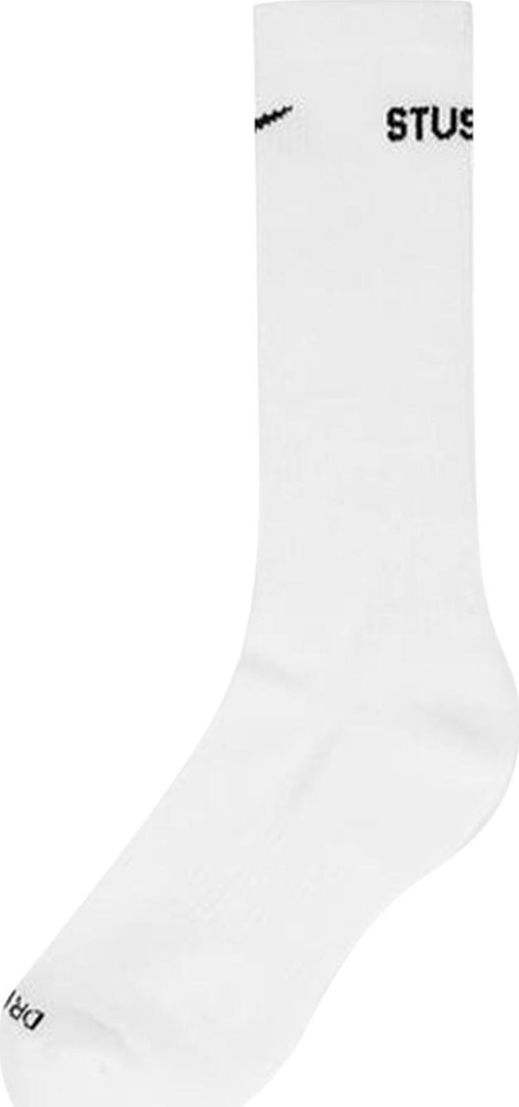 Stussy x Nike Dri Fit Crew Socks White