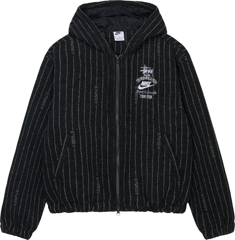 Stussy x Nike Stripe Wool Jacket 'Black'