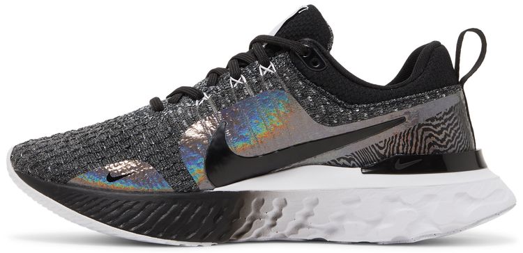 Nike Wmns React Infinity Run Flyknit 3 Premium Black Zebra Iridescent
