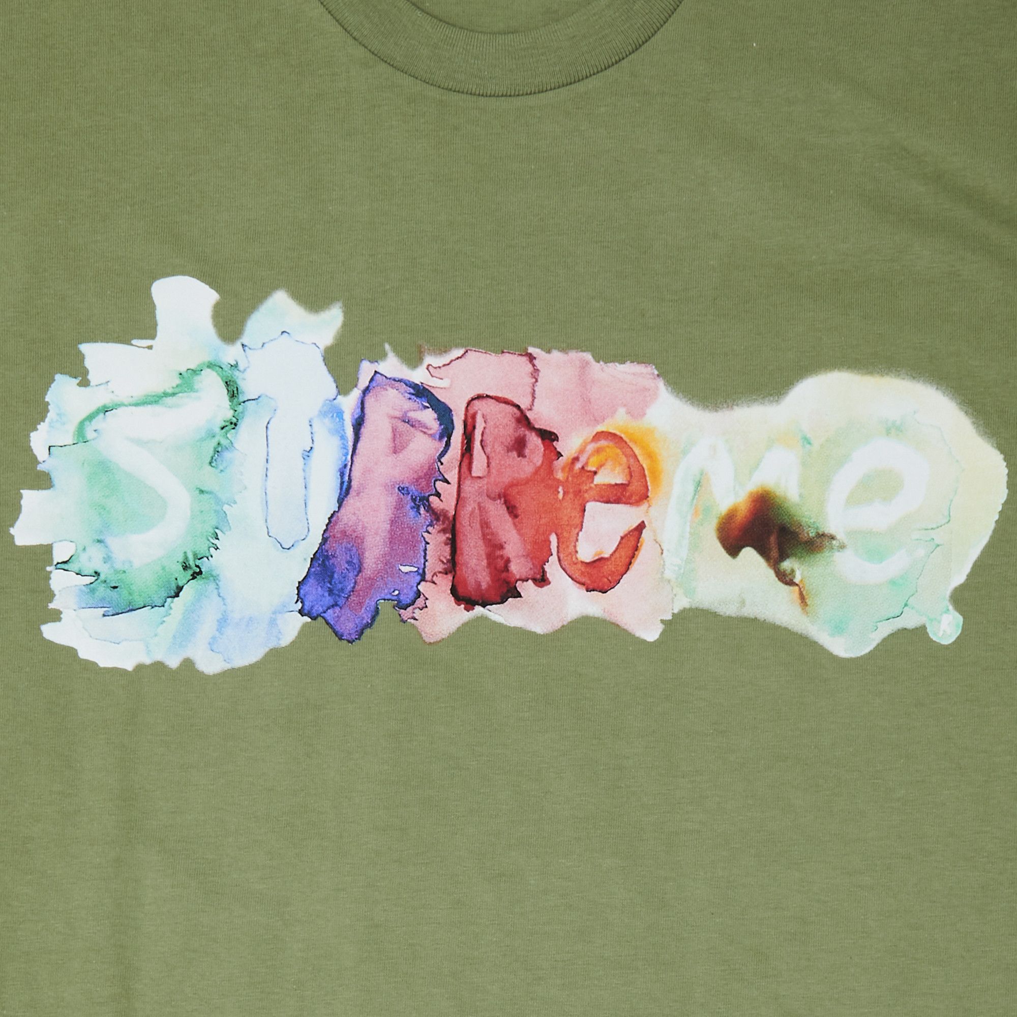 Buy Supreme Watercolor Tee Light Olive SS23T45 LIGHT OLIVE GOAT CA
