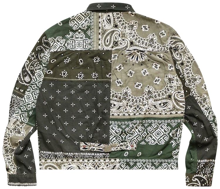 Kapital Flannel Reversible Bandana 1st Jacket KhakiOrange