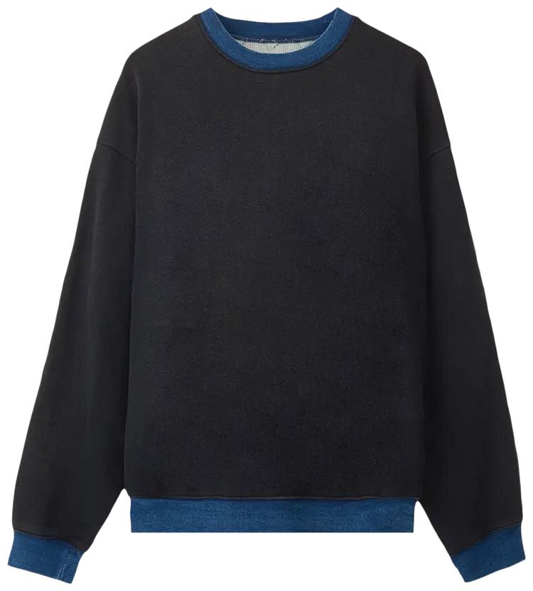 Kapital Fleece Knit X Denim Quilting Navy 2Tones Big Sweat Indigo