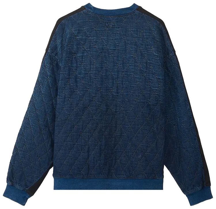 Kapital Fleece Knit X Denim Quilting Navy 2Tones Big Sweat Indigo