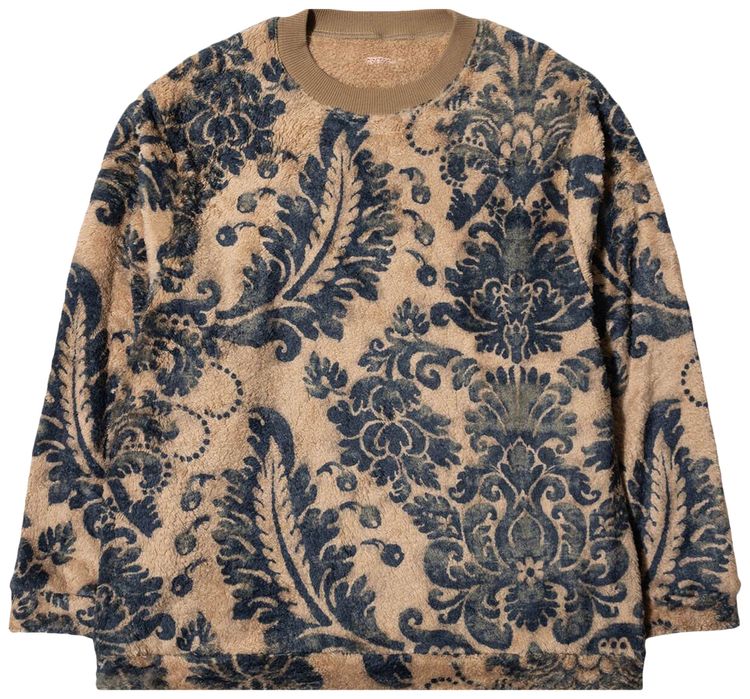 Kapital Damask Fleece Big Sweat Virgin Mary Beige