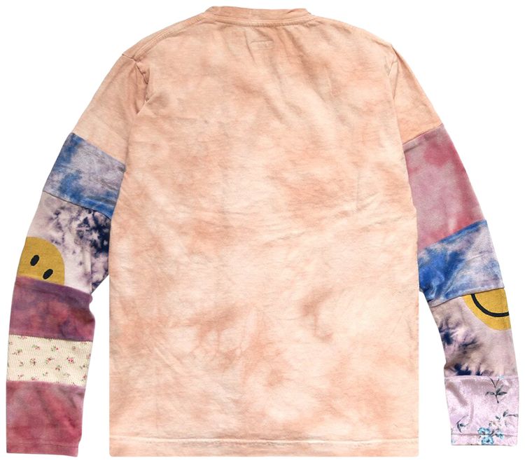 Kapital 185 Jersey Hippie Long Sleeve Tee Ashbury Dyed Light Pink