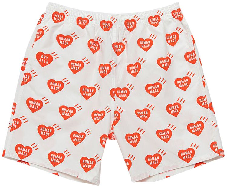 Human Made Heart Aloha Shorts White