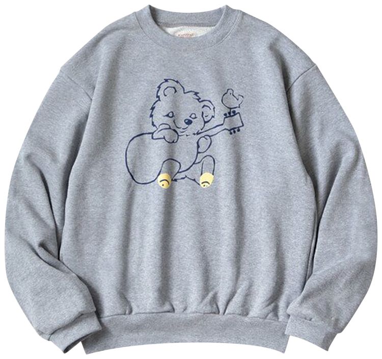 Kapital Eco Sweat Knit Crew Sweat Little Bear  Harmoney Grey