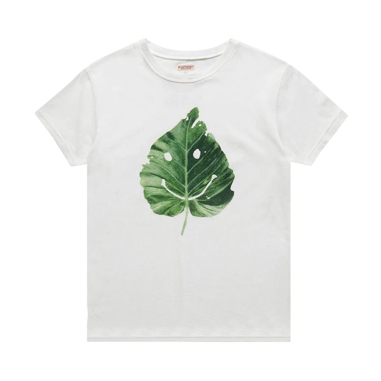 Kapital 20 Jersey Crew Tee Smile Leaf White