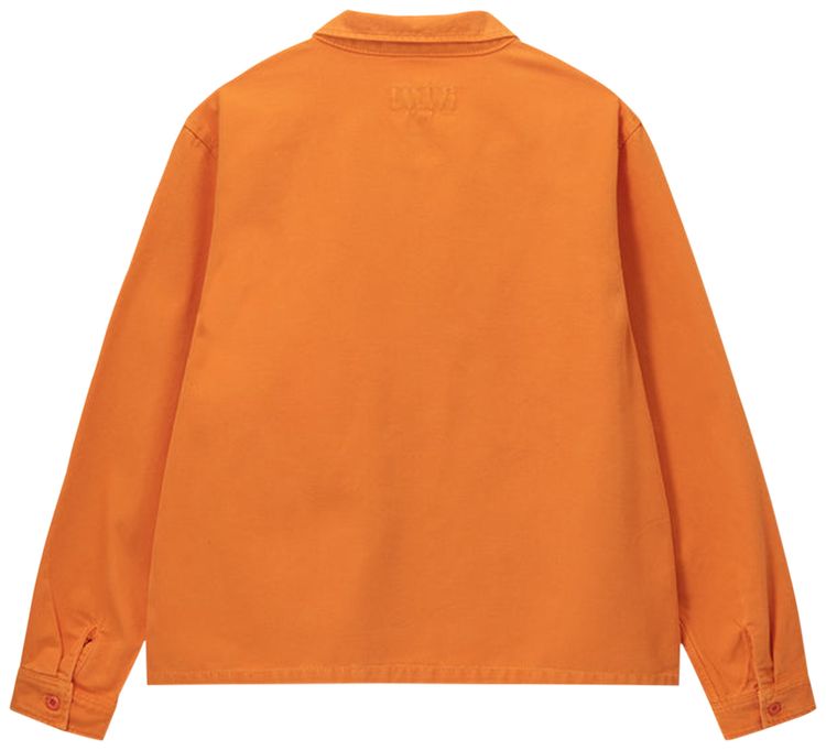 Stussy Washed Canvas Zip Shirt Orange