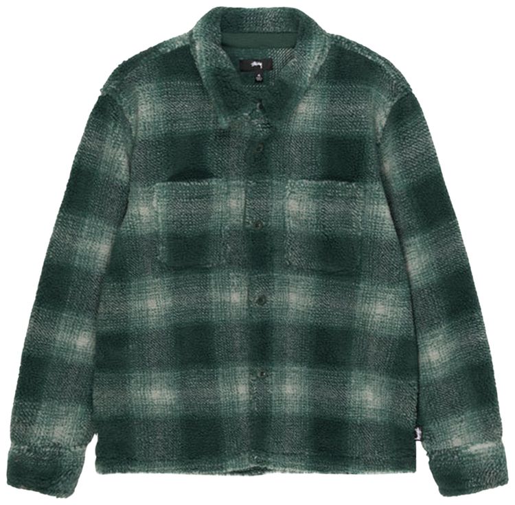 Stussy Plaid Sherpa Shirt Green