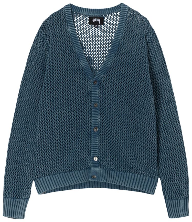 Stussy Loose Gauge Cardigan Blue