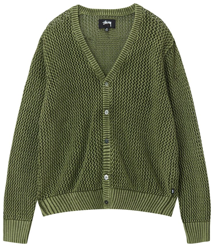Stussy Loose Gauge Cardigan Olive