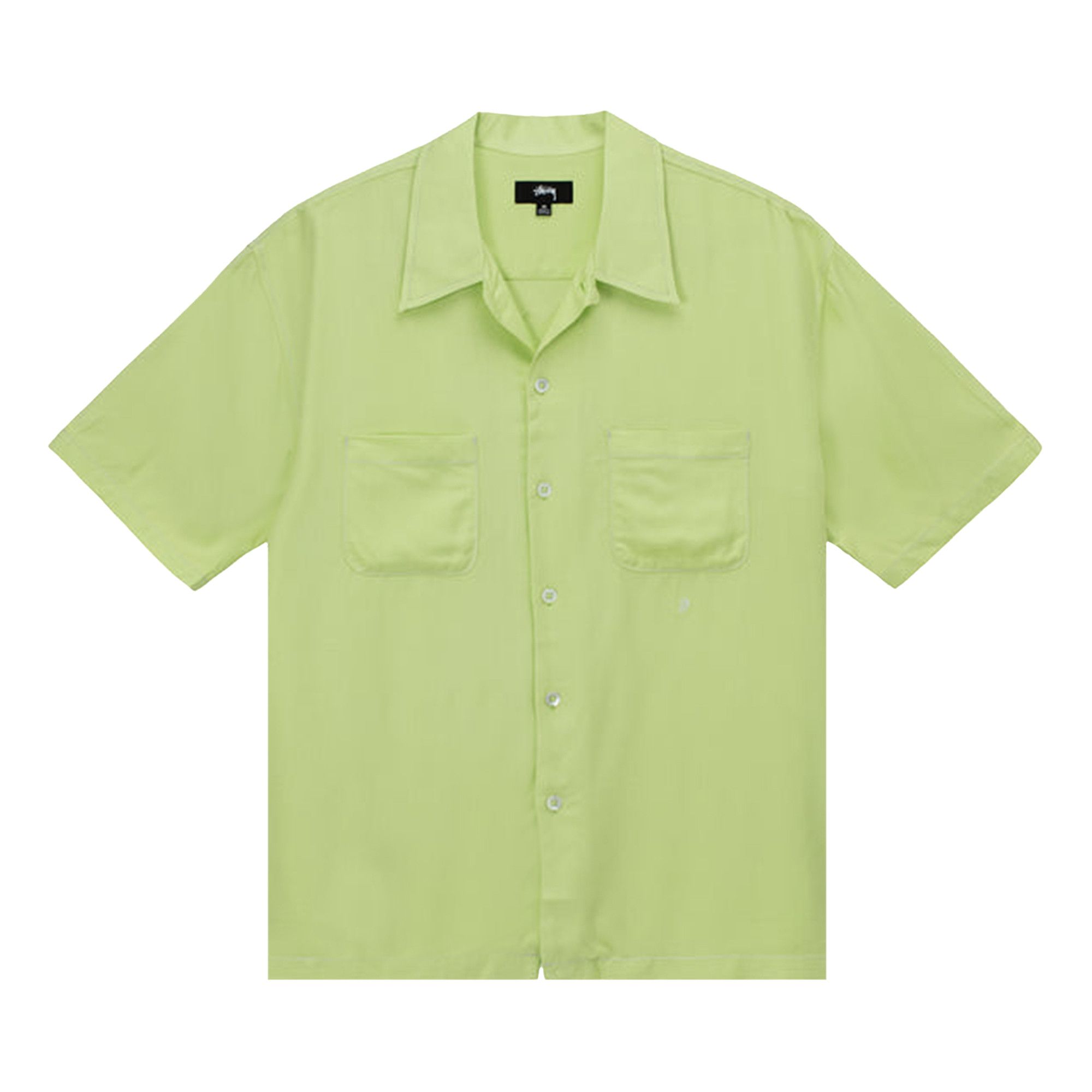 Buy Stussy Contrast Pick Stitched Shirt 'Lime' - 1110235 LIME