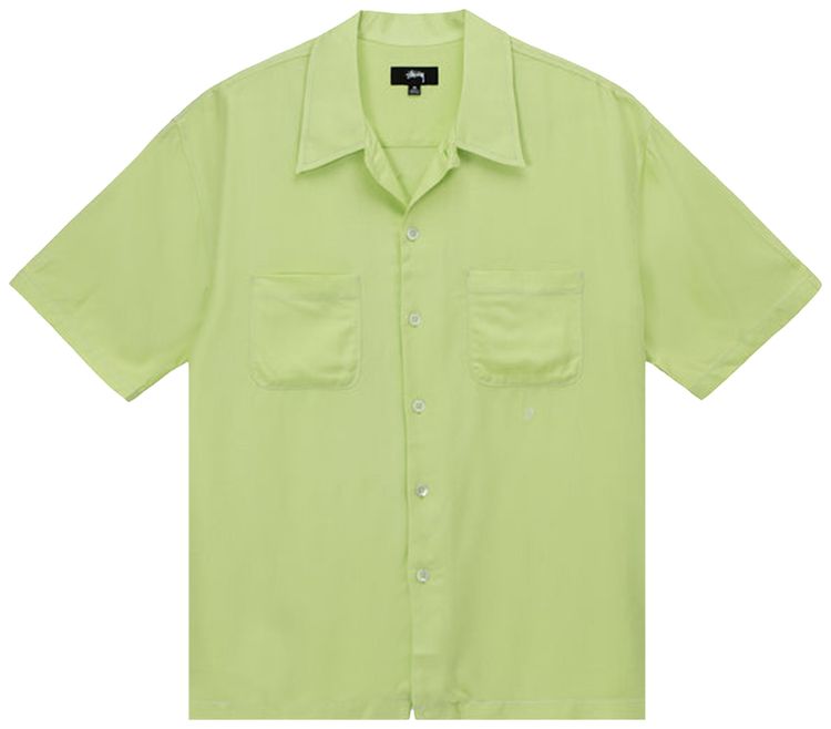 Stussy Contrast Pick Stitched Shirt Lime