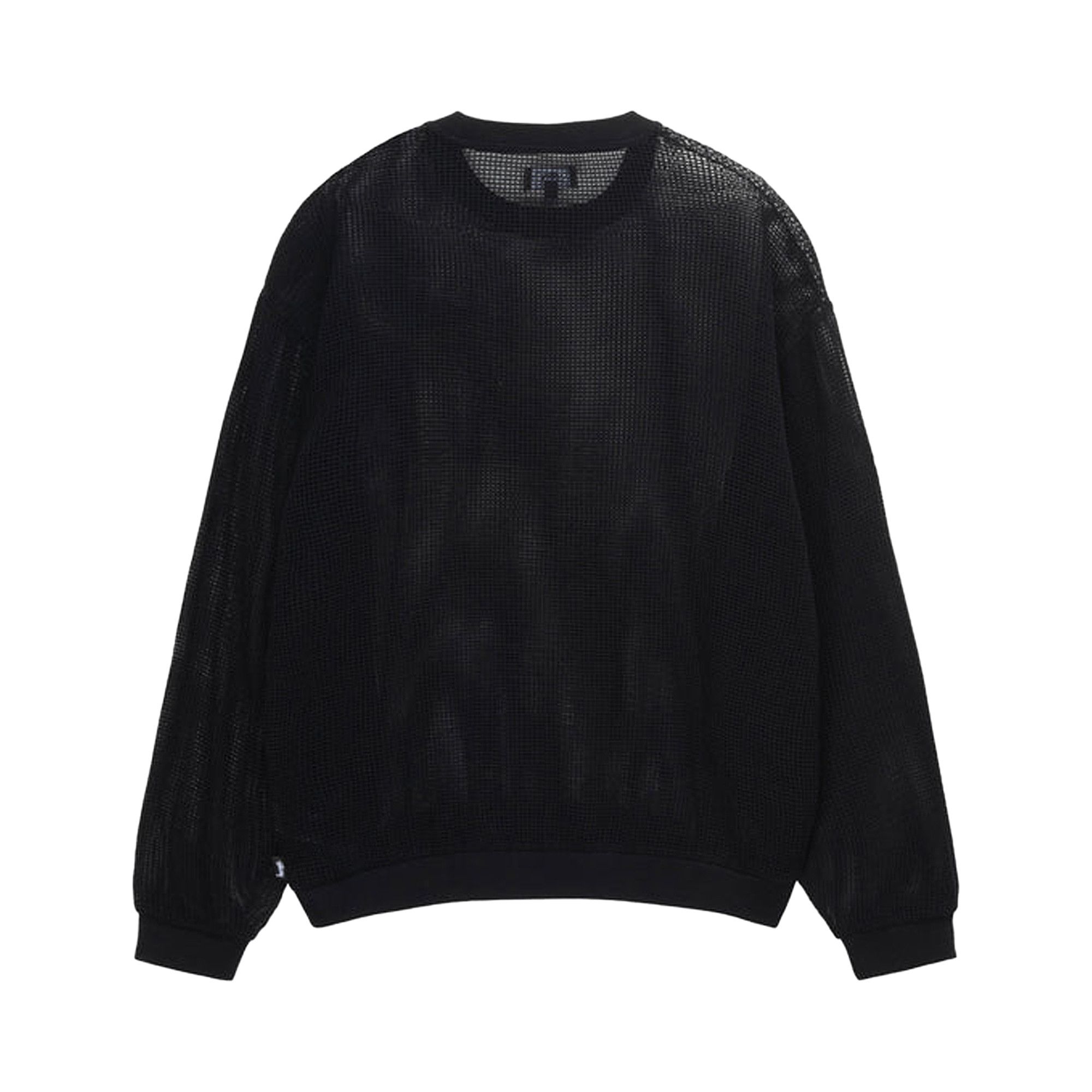Buy Stussy Cotton Mesh Long-Sleeve Crew 'Black' - 1140295