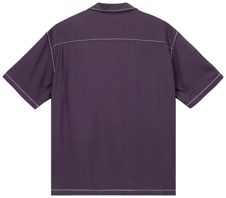 Stussy Contrast Pick Stitched Shirt Plum