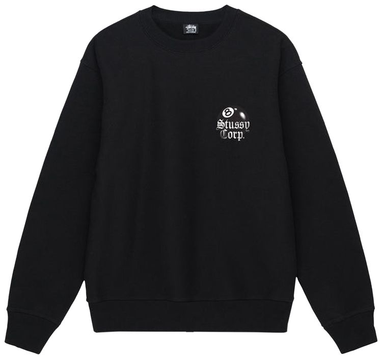 Stussy 8 Ball Corp Crew Black