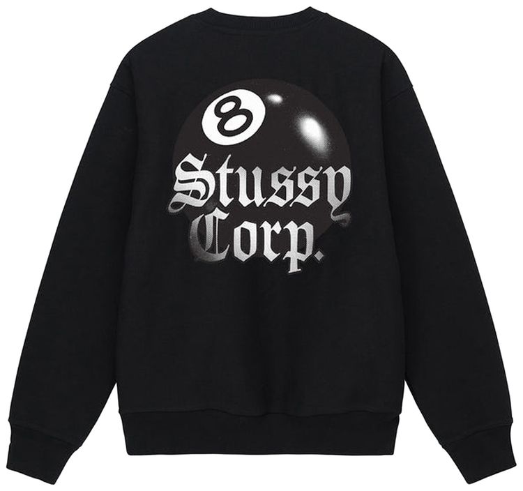 Stussy 8 Ball Corp Crew Black