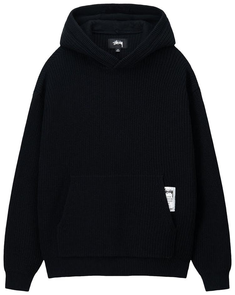 Buy Stussy Cotton Knit Hoodie Black 117138 BLAC GOAT