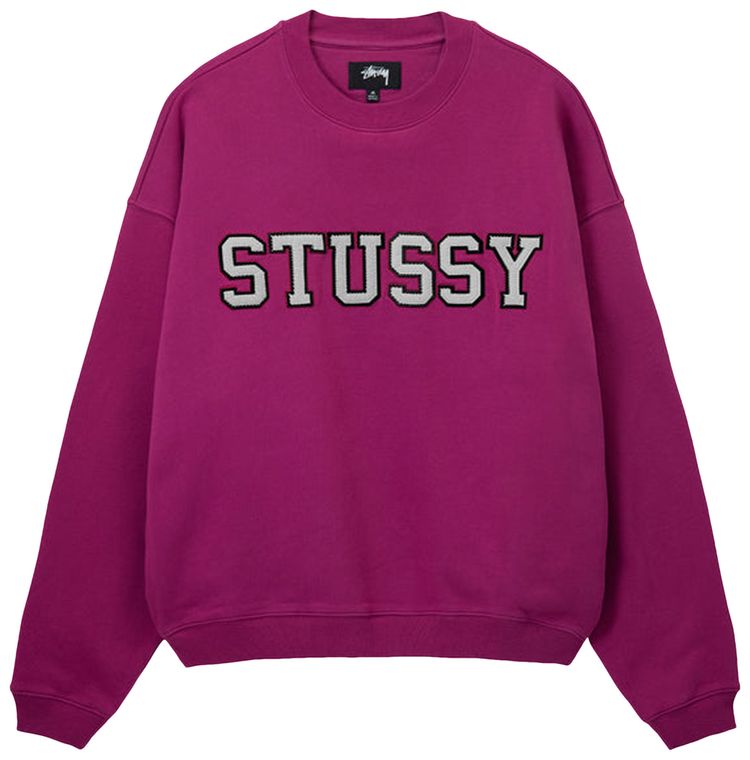 Stussy Relaxed Oversized Crew Magenta
