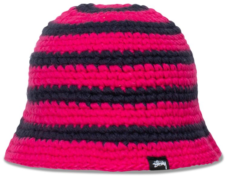 Stussy Swirl Knit Bucket Hat Hot Pink