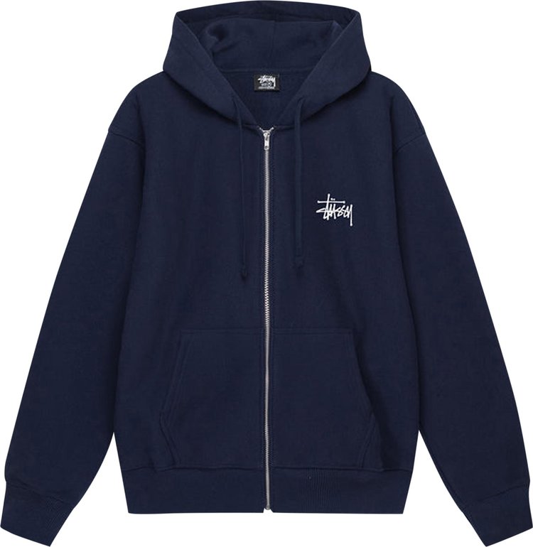 Stussy Basic Zip Hoodie Navy