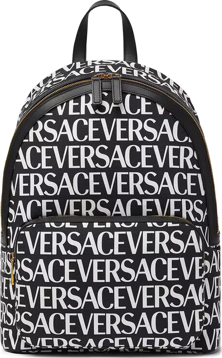 Versace Logo Backpack 'Black/White/Versace Gold'