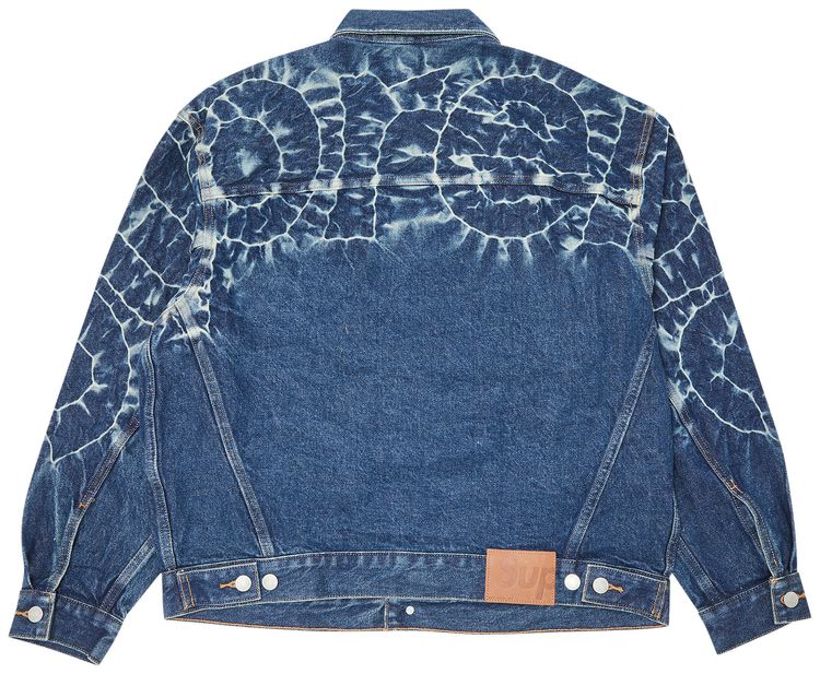 Supreme Shibori Denim Trucker Jacket Rigid Indigo