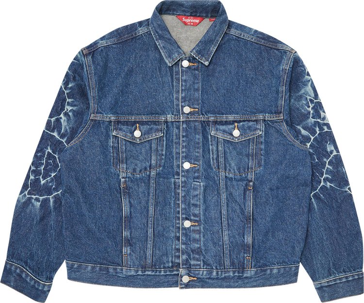 Supreme Shibori Denim Trucker Jacket 'Rigid Indigo' | Blue | Men's Size 103