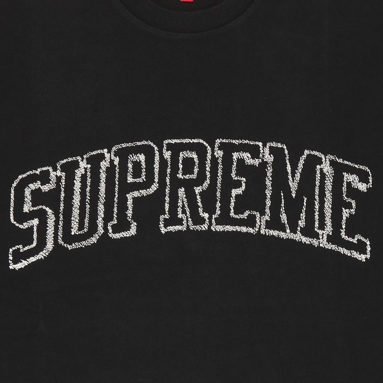 Supreme Sketch Embroidered Short Sleeve Top Black
