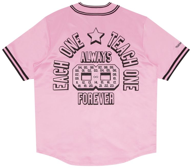 Supreme x Mitchell  Ness Satin Baseball Jersey Pink