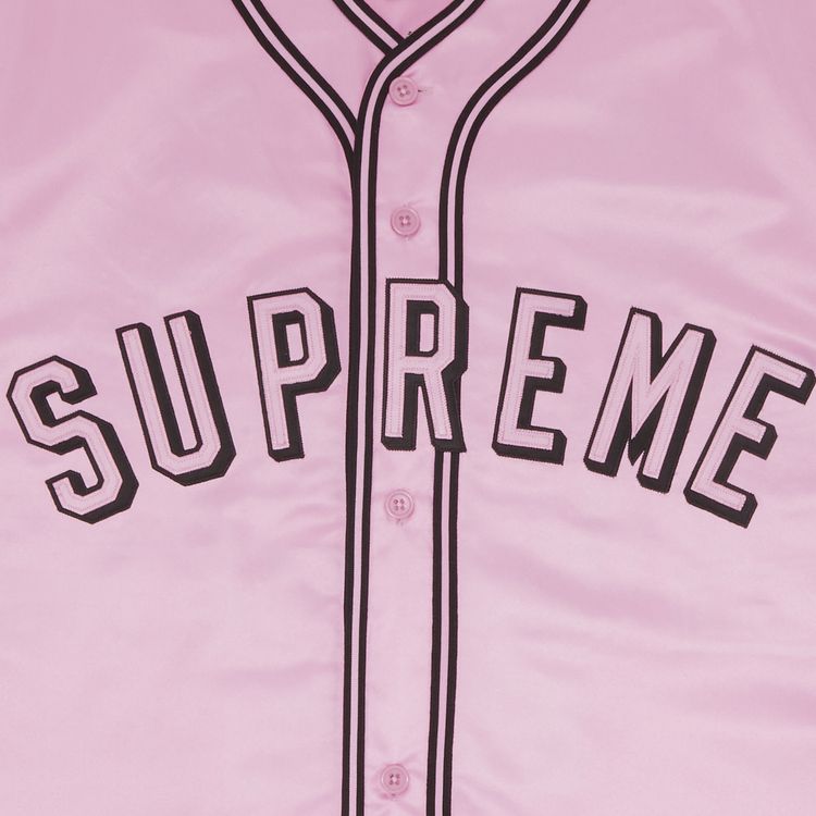 Supreme x Mitchell  Ness Satin Baseball Jersey Pink
