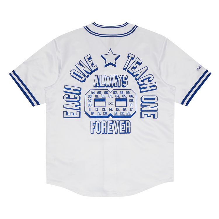 Supreme x Mitchell  Ness Satin Baseball Jersey White