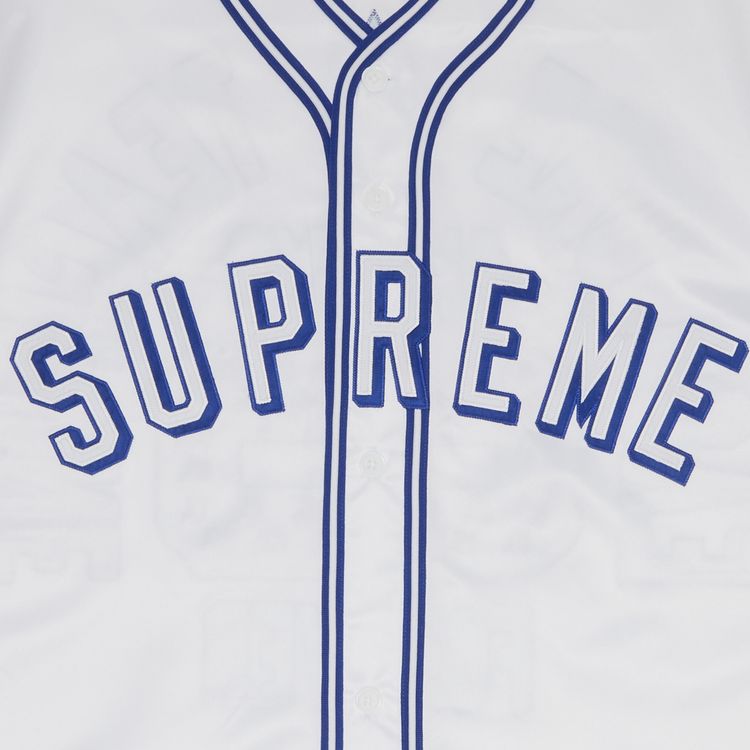 Supreme x Mitchell  Ness Satin Baseball Jersey White