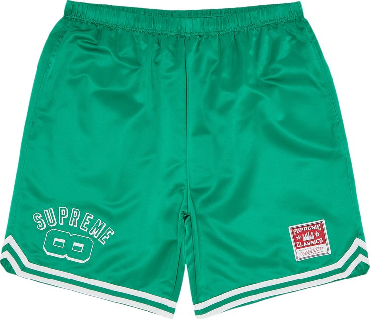 Supreme x Mitchell & Ness Satin Basketball Short 'Green'