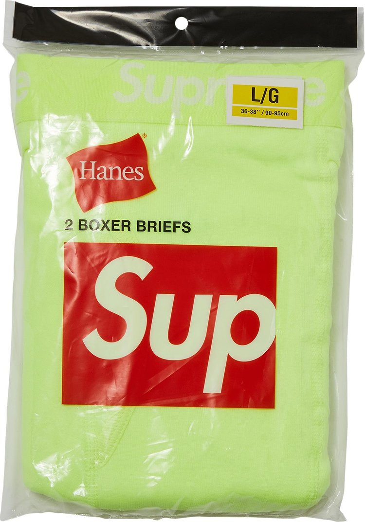 Supreme x Hanes Boxer Briefs (2 Pack) 'Fluorescent Yellow'