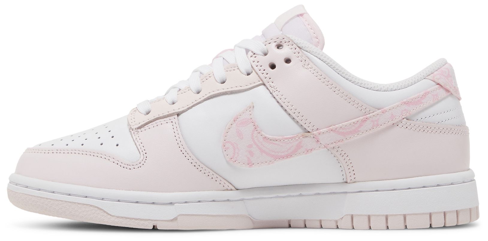 pink and grey low dunks