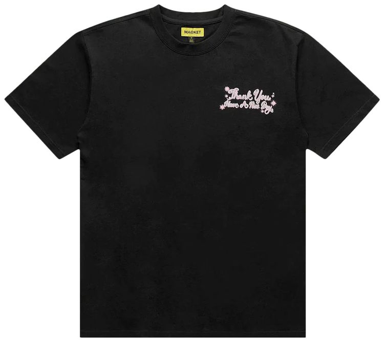 Market Thank You Rose Tee Black