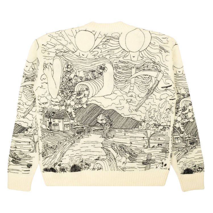 Who Decides War Duality Knit Crewneck Sweater White