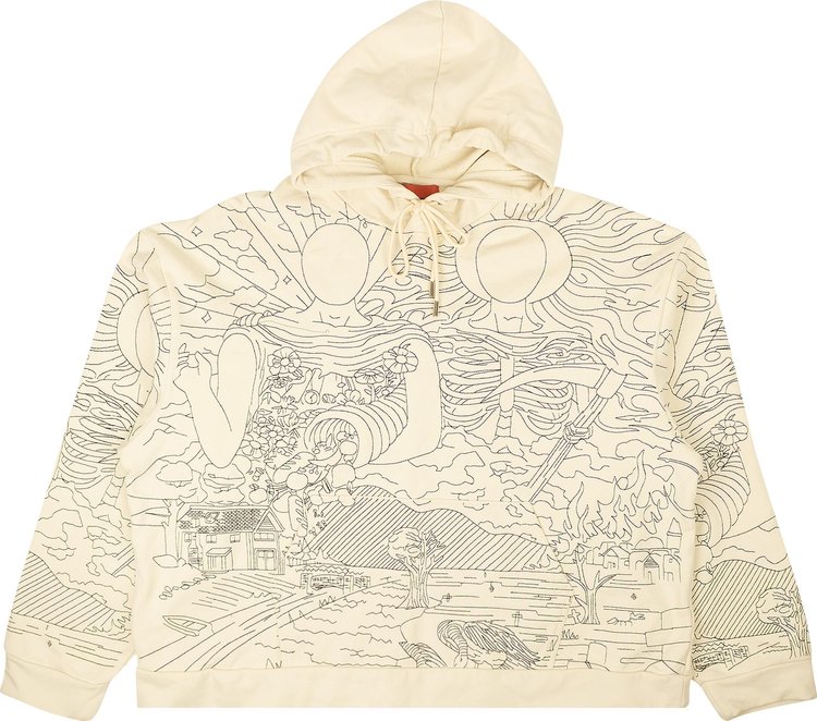 Who Decides War Duality Hooded Pullover Sweatshirt 'Cream'