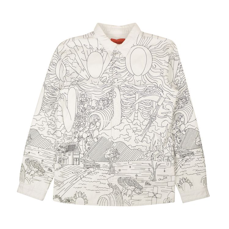 Who Decides War Cloud Duality Button Up Shirt White