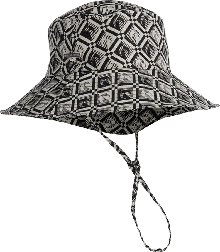 Marine Serre Moon Diamant Regenerated Jacquard Bucket Hat 'Black/White'