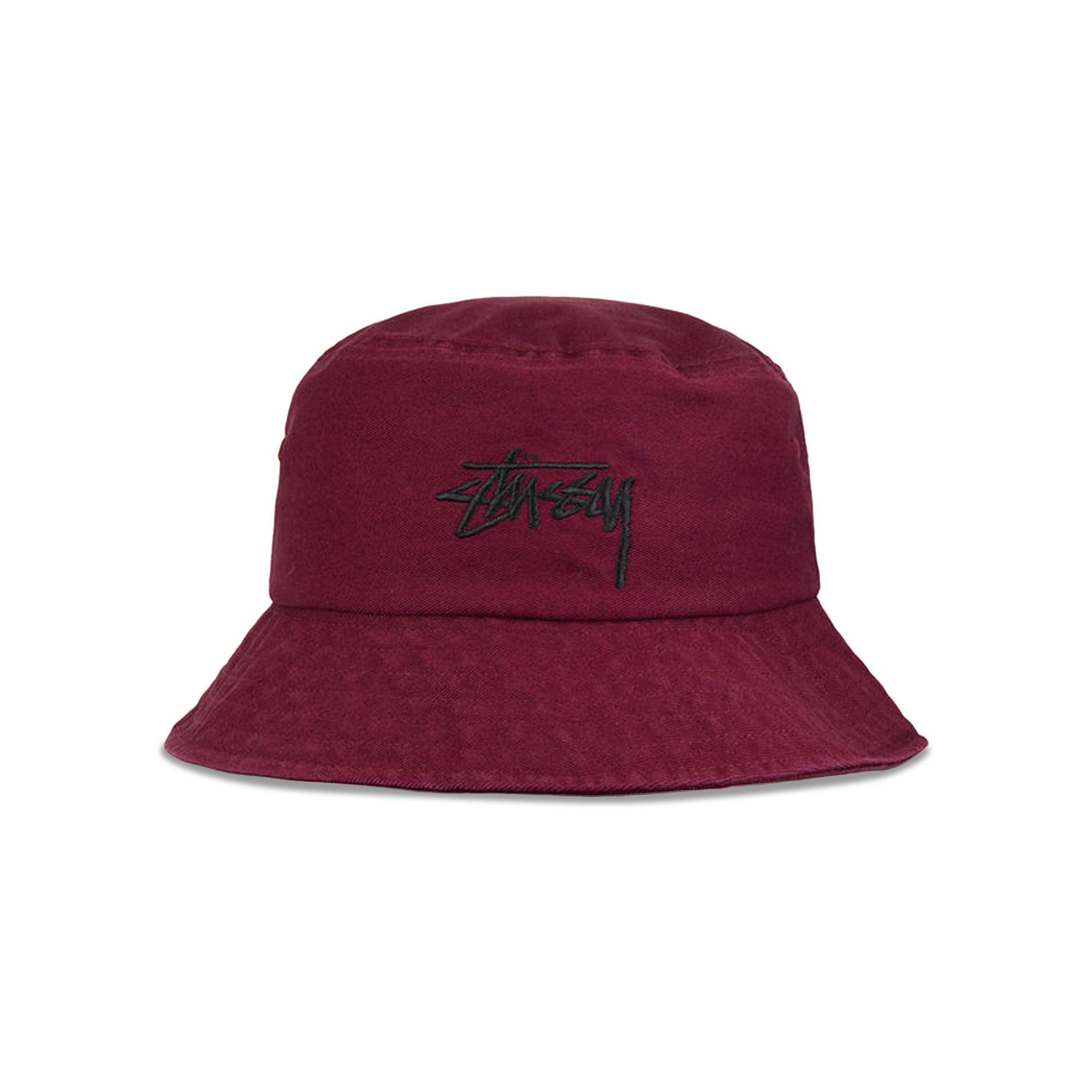 Stussy bucket shop hat burgundy