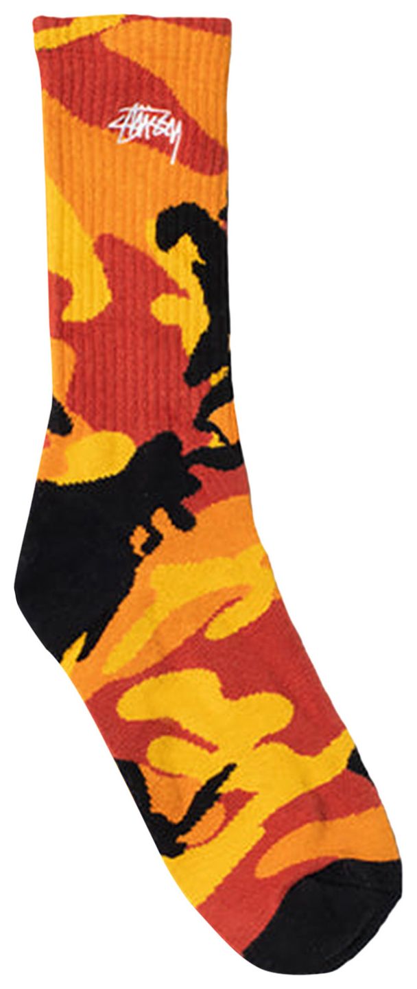 Stussy Stock Camo Socks Orange Camo