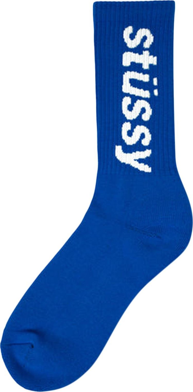 Stussy Helvetica Crew Socks 'Blue/Aqua'