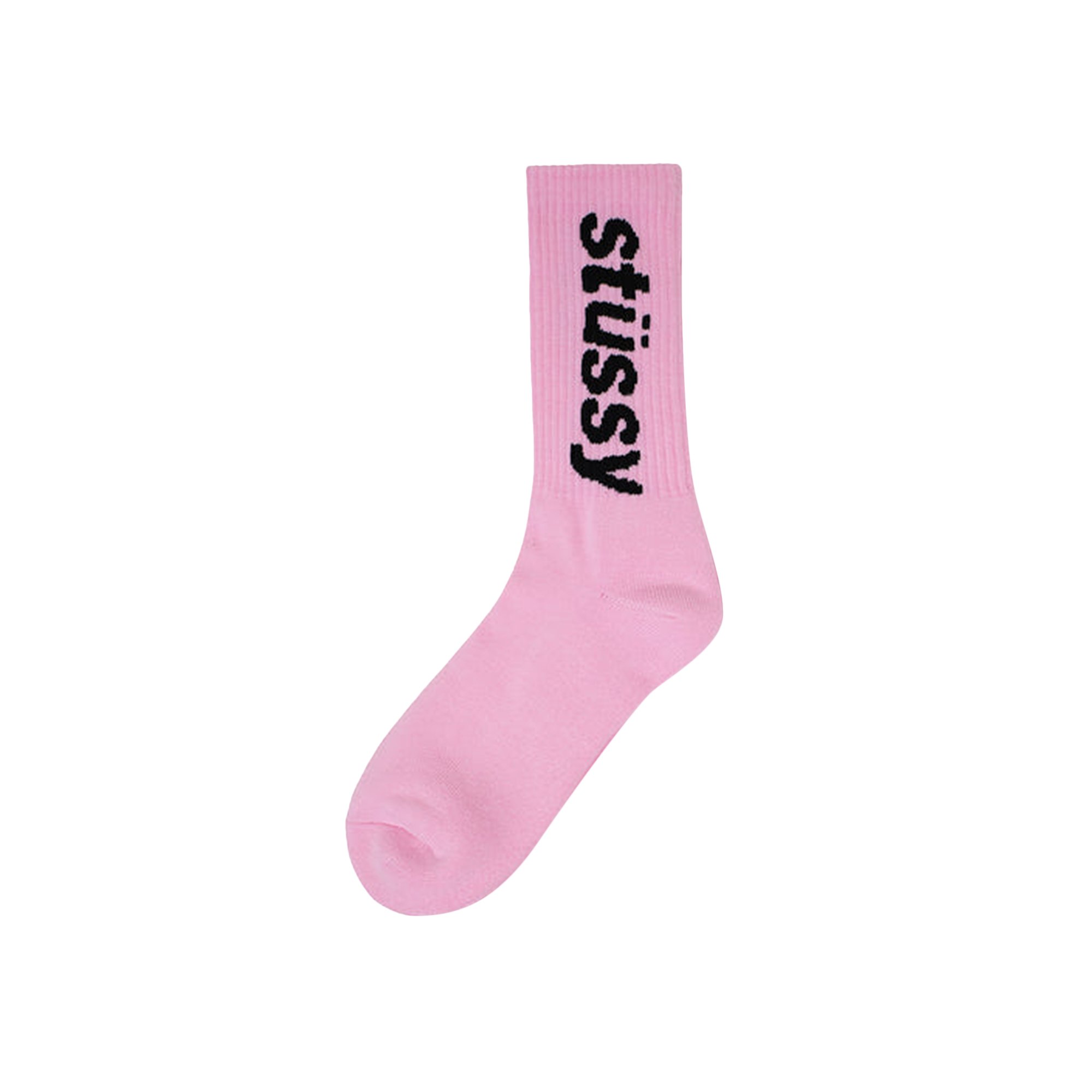 Stussy Helvetica Crew Socks 'Pink/Black' | GOAT AU